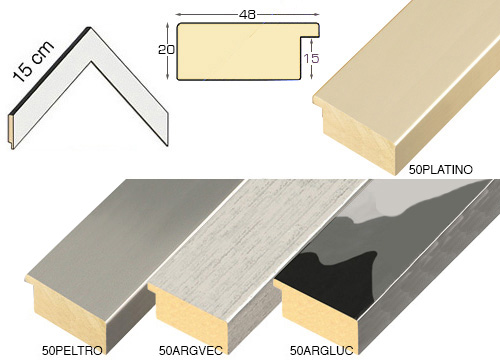 Série complète d'èchantillons à angle de la baguette 50 (5 pièces)