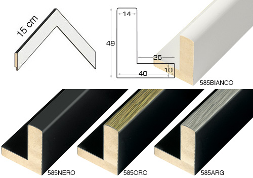 Série complète d'èchantillons à angle de la baguette 585 (4 pièces)