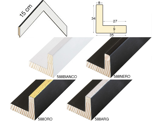 Série complète d'èchantillons à angle de la baguette 588 (4 pièces)