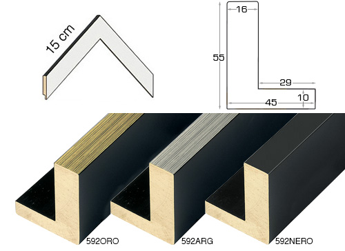 Série complète d'èchantillons à angle de la baguette 592 (3 pièces)