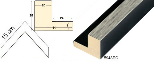 Série complète d'èchantillons à angle de la baguette 594 (2 pièces)