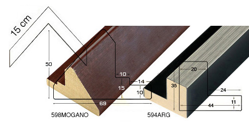 Série complète d'èchantillons à angle de la baguette 594-597 (2 pièces