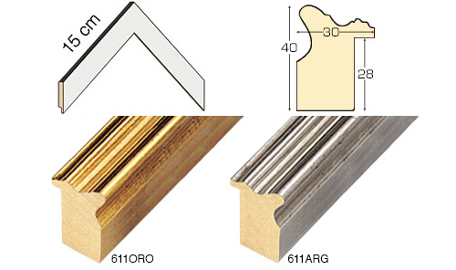 Série complète d'èchantillons à angle de la baguette 611 (2 pièces)