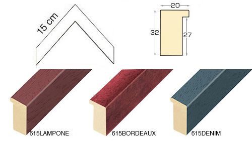 Série complète d'èchantillons à angle de la baguette 615 (4 pièces)