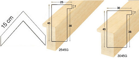 Série complète d'èchantillons à angle de la baguette 617 (5 pièces)