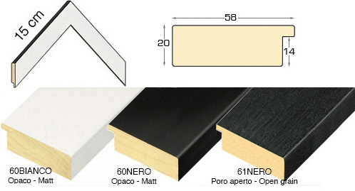 Série complète d'èchantillons à angle de la baguette 60-61 (6 pièces)