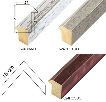 Série complète d'èchantillons à angle de la baguette 624 (4 pièces)