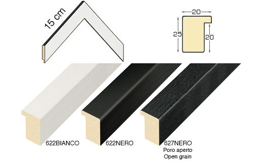 Série complète d'èchantillons à angle de la baguette 622-627 (4 pièces