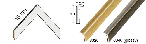 Série complète d'èchantillons à angle de la baguette 6300 (2 pièces)