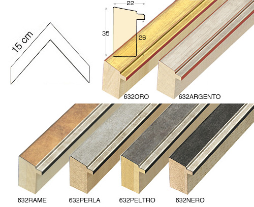 Série complète d'èchantillons à angle de la baguette 632 (6 pièces)