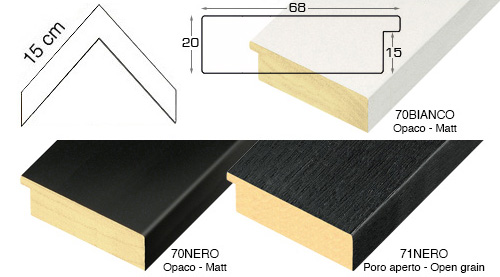 Série complète d'èchantillons à angle de la baguette 70-71 (3 pièces)