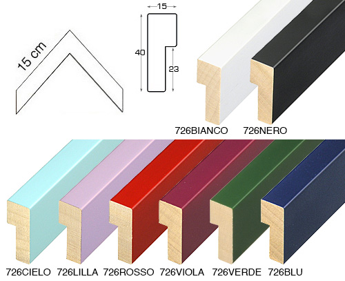 Série complète d'èchantillons à angle de la baguette 726 (8 pièces)