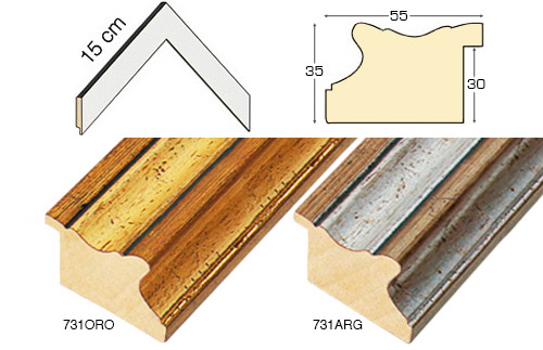 Série complète d'èchantillons à angle de la baguette 731 (2 pièces)