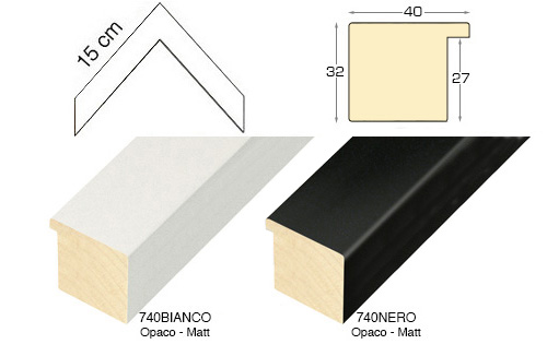 Série complète d'èchantillons à angle de la baguette 740 (2 pièces)