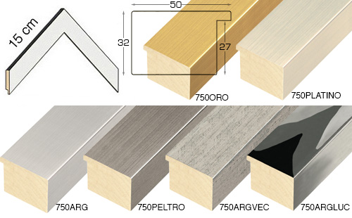 Série complète d'èchantillons à angle de la baguette 750 (6 pièces)