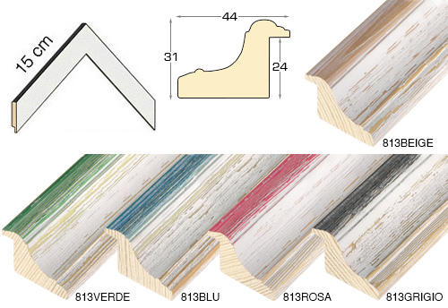 Série complète d'èchantillons à angle de la baguette 813 (5 pièces)