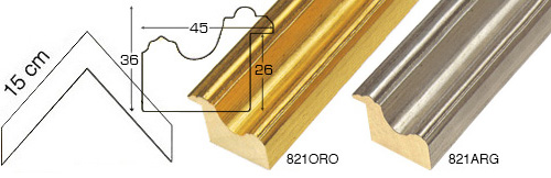 Série complète d'èchantillons à angle de la baguette 821 (2 pièces)