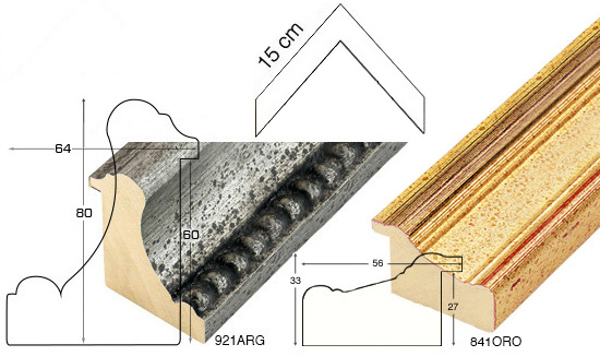 Série complète d'èchantillons à angle de la baguette 921 - 841