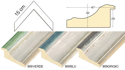 Série complète d'èchantillons à angle de la baguette 869 (3 pièces)