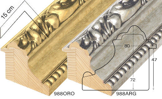 Série complète d'èchantillons à angle de la baguette 988 (2 pièces)