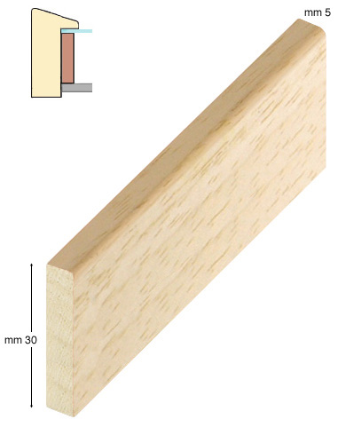 Hausse tilleul - longueur 2 mètres - 5x30mm - brut - D30T