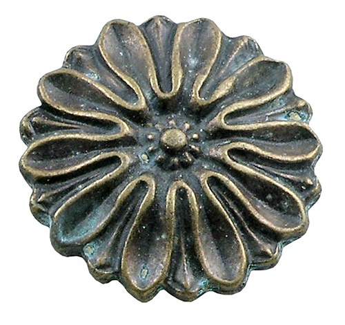 Rosace diamètre 19 mm - Finition bronzée - Lot de 4 pièces
