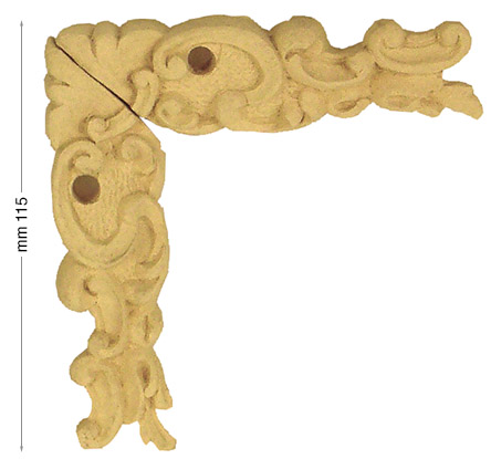 Ornement d'angle en pâte de bois 115 mm