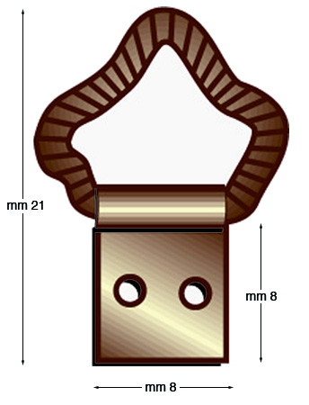 Attaches ciselées en acier bronzé - Par 200