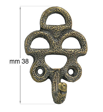 Crochets artisanaux bronzés 38 mm - Sachet de 5 pièces