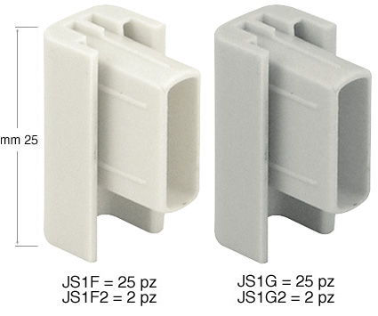 Cache pour rail JS1, blanc - Par 25 pces