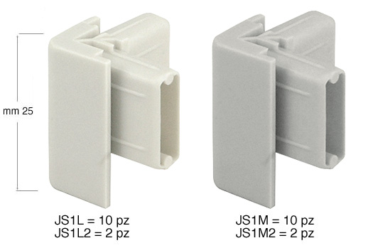 Connecteur angulaire pour rail JS1, gris - Par 10 pces