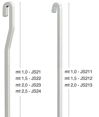 Tringle verticale blanche en aluminium 4x4mm - 1,5