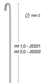 Tringle verticale blanche en acier, diam. 2 mm - 2 m