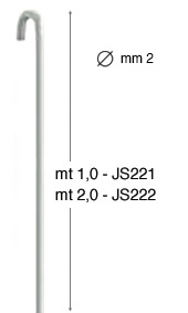 Tringle verticale blanche en acier, diam. 2 mm - 1 m