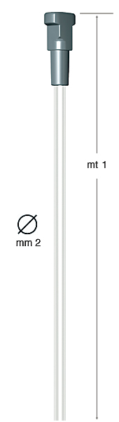Fil en perlon 2 mm avec douille Twister - 1 m