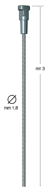 Fil en acier diamètre 1,8 mm avec douille Twister - 3 mètres