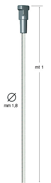 Tringle blanche vertical métal avec douille Twister, 1 mt