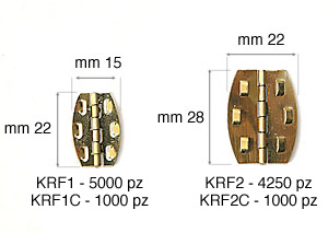 Charnières pour machine Kerf mm 15x22 - Par 1000