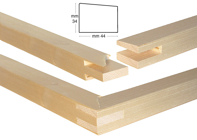 Baguette de châssis 44x34 mm, cm 130