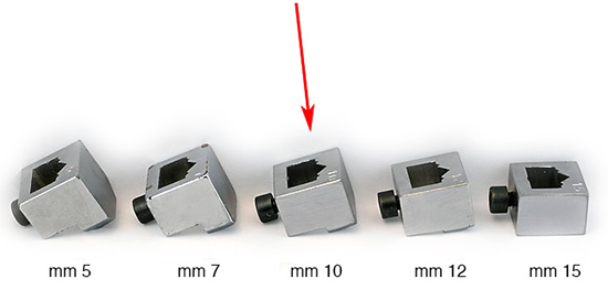 Tête pour agrafes de 10 mm pour Minigraf 3 et 44