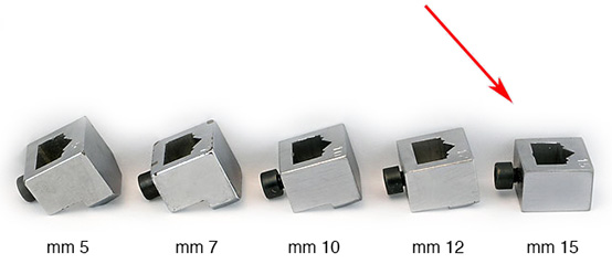 Tête pour agrafes de 15 mm pour Minigraf 3 et 44