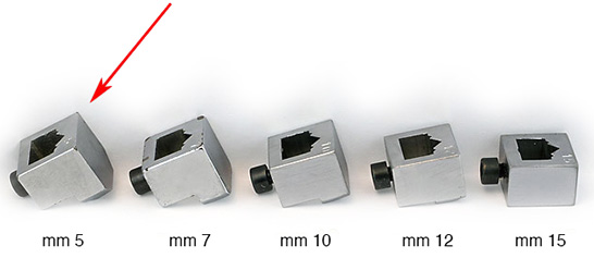 Tête pour agrafes de 5 mm pour Minigraf 3 et 44