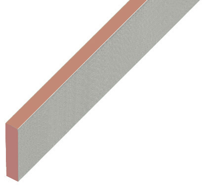 Hausse plastique plate 5x20mm - argent