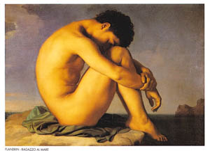 Poster sur chassis: Flandrin: Ragazzo al mare 110x90 cm