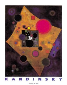 Poster: Kandinsky: Accent en Rose - 87x109 cm