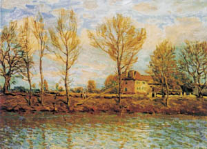 Poster sur chassis: Sisley: L'ile de la jatte 120x90cm