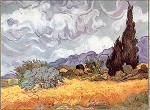 Poster sur chassis: Van Gogh: Campo di grano 120x90 cm