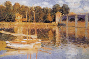 Poster sur chassis: Monet: Ponte Argenteuil 120x90cm