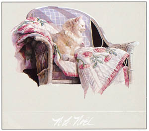Poster: Noël: Cat on a Quilt - 86x99 cm
