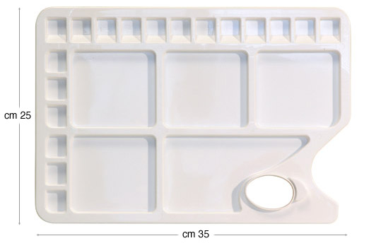 Palette en plastique, rectangulaire, 25x35 cm